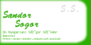 sandor sogor business card